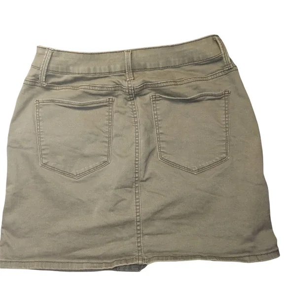Women's Mudd Denim Button Front Army Green Skirt Size 9 - Picture 2 of 2